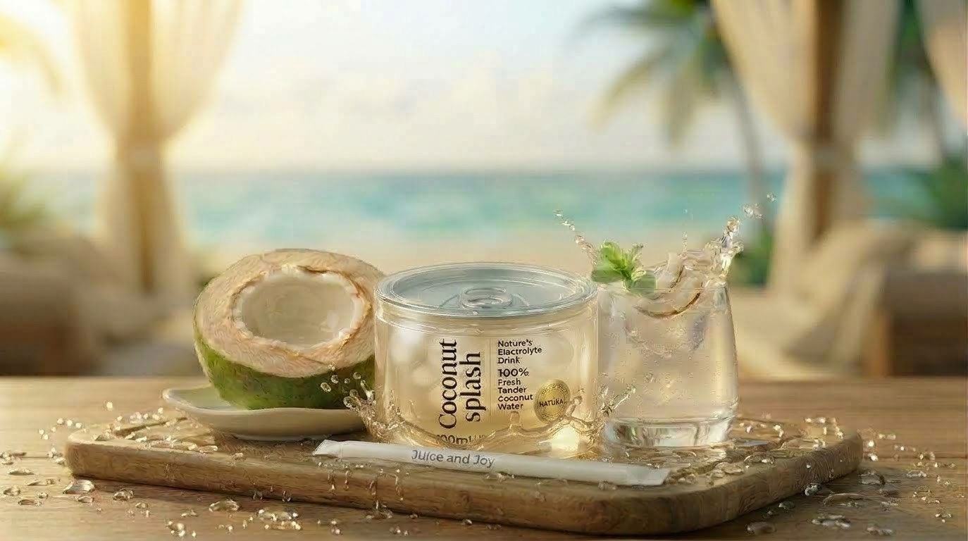 Coconut Splash Premium 100ml raw coconut water can
