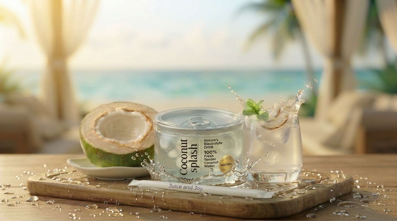 Coconut Splash Regular 100ml raw unpasteurized coconut water can