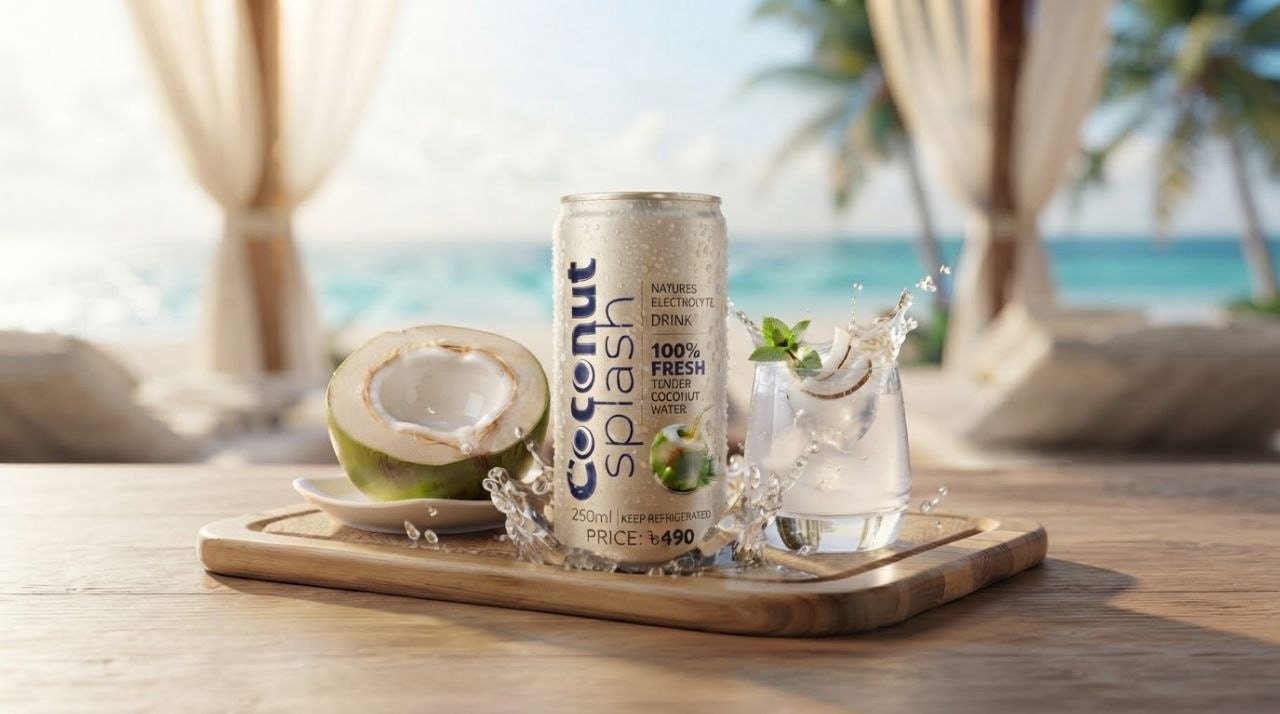 Coconut Splash Premium 250ml pasteurized coconut water can