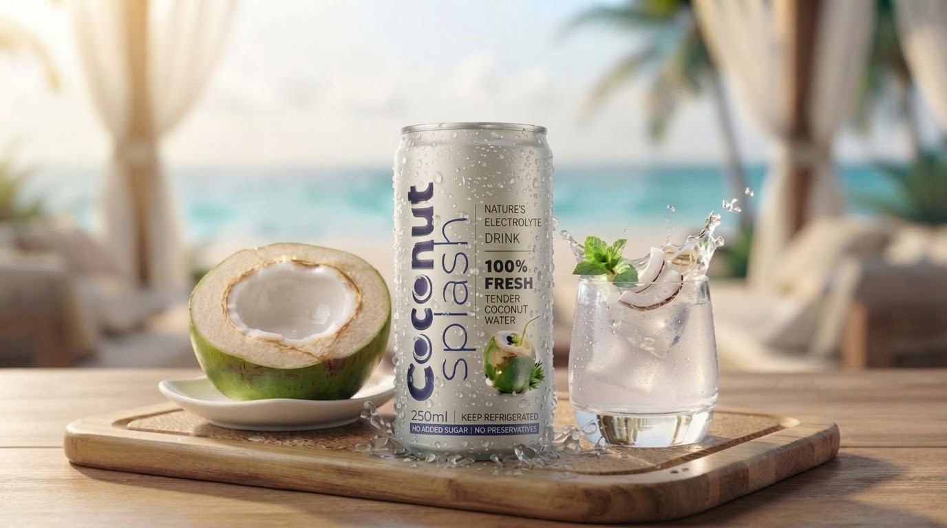 Coconut Splash Regular 250ml pasteurized coconut water can